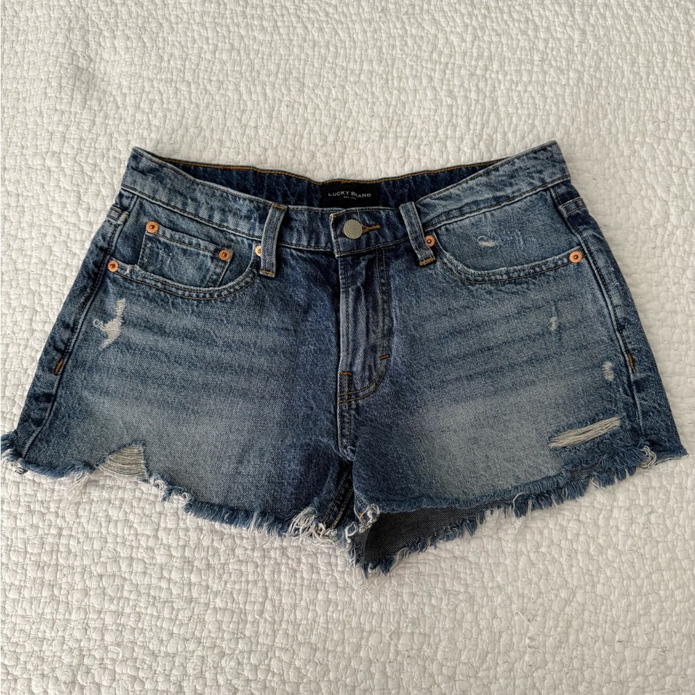 Lucky Brand Boy Mid Rise Blue Jean Shorts